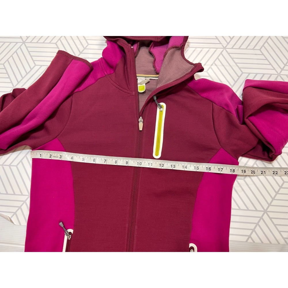Smartwool Women's size M PhD HyFi Full Zip Pink Merino Wool Blend Hoodie b2 - Picture 9 of 11
